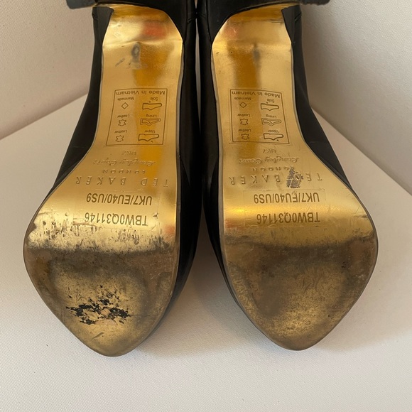 Ted Baker London Langley Court Gold studded Leather booties - Picture 5 of 8